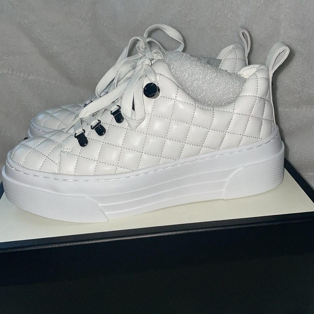 NWT J/SLIDES AIMEE White Leather Sneaker - Picture 11 of 15